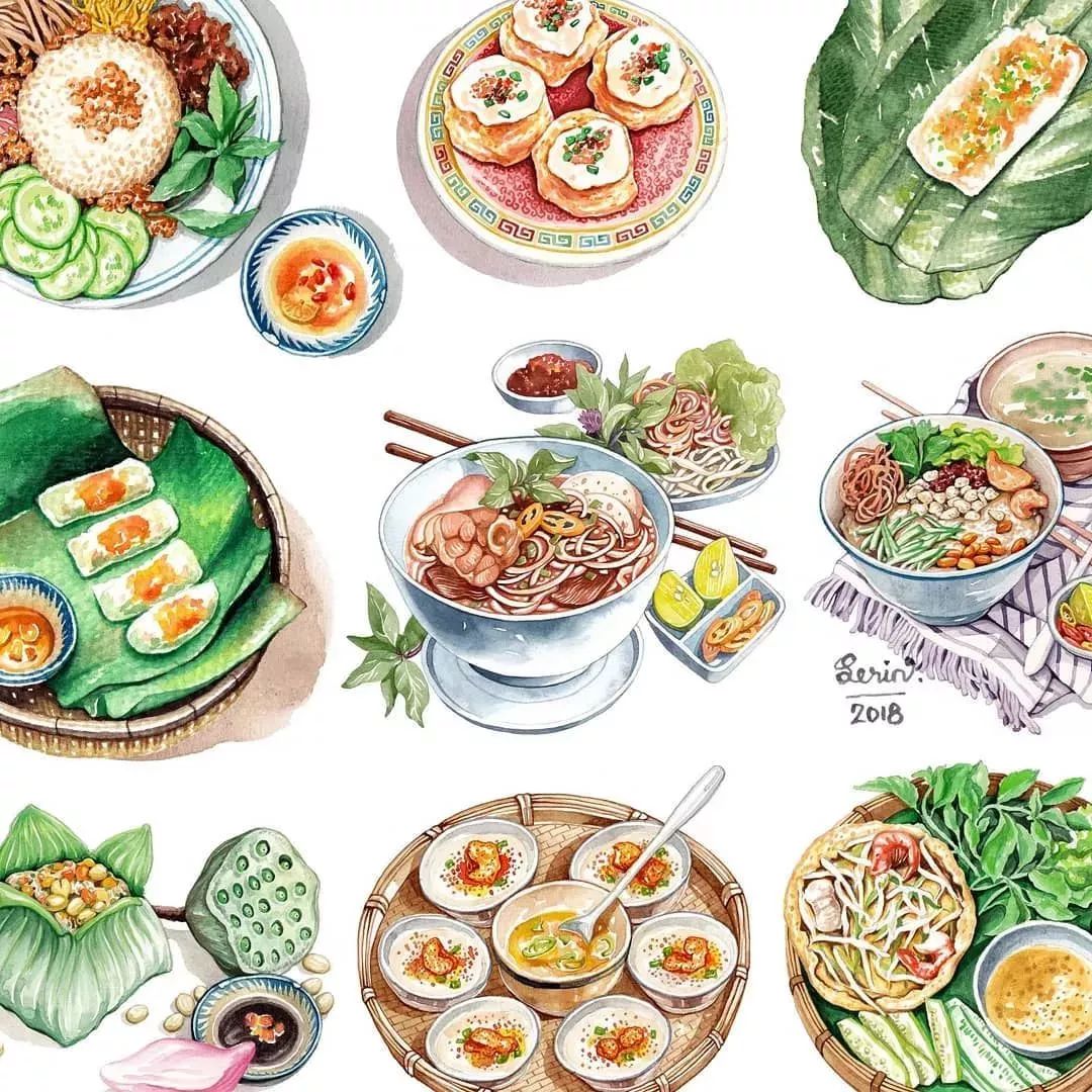 中国各地区美食差异绘画,中国各地特色美食图画